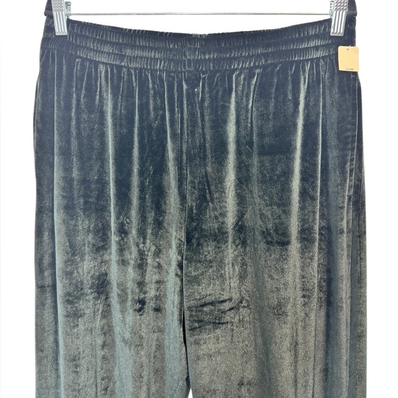 PINK by Victoria's Secret Velvet Wide-Leg Pants Black - Picture 3 of 11